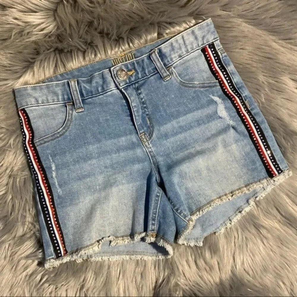 Justice Demin Embellished Stud Shorts Size 14